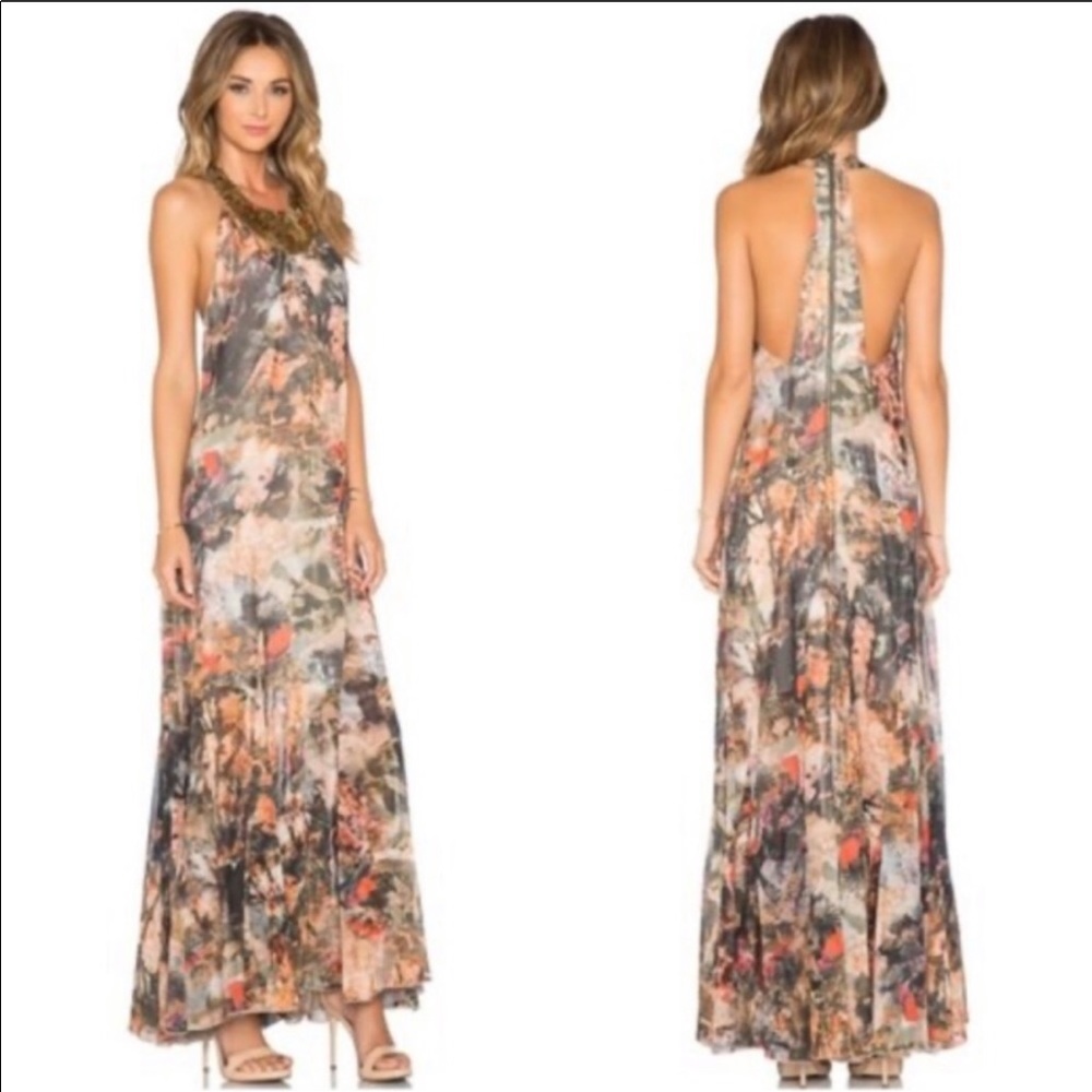 Alice + Olivia maxi safari Shona print dress S